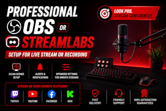 professional obs setup with overlays, alert, configuration