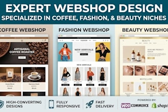 design coffee webshop, shopify webshop, fashion webwinkel, beauty webshop
