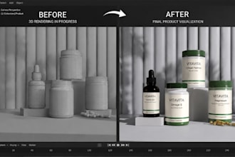 supplement bottle 3d render, amazon product packaging visualization realistic