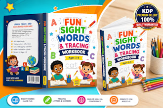 design a kdp workbook, tracing book cover, dot markers cover