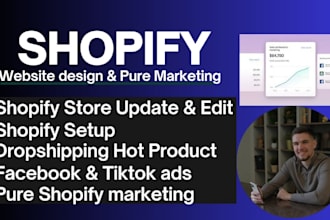 update shopify design boost sales klaviyo facebook tiktok ads shopify marketing