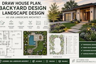 be your landscape licensed architect landscape design, site plan usa city permit