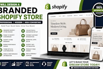 design a branded shopify store or clone shopify website professionally