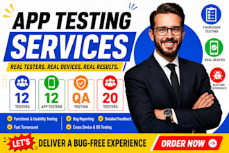 provide 12 testers, 12 app testers, and 20 testers for app testing