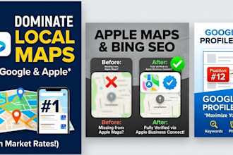 set up gmb, apple maps SEO, bing places, and local citations