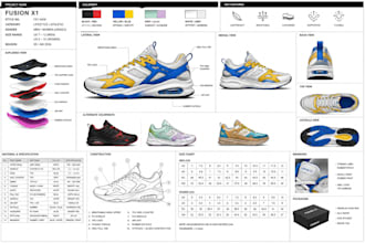 design shoe tech pack, sneakers, heels, loafers,