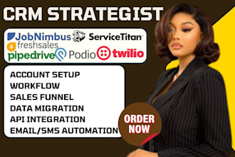 setup jobnimbus crm twillo automation servicetitan pipedrive freshsales padio