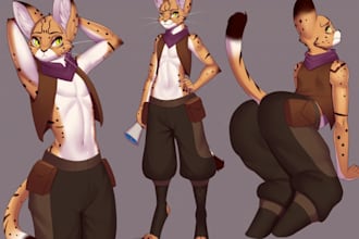 furry ref sheet anthro fursona art custom character sheet, ref sheet art fursuit