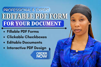 design fillable PDF forms, clickable, checkboxes and create editable documents
