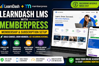 build learndash lms with memberpress membership and subscription setup