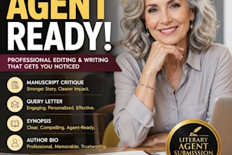 prepare your manuscript, query letter, synopsis author bio for literary agents