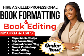 edit, format your manuscript as book editor, paperback formatting kdp journal