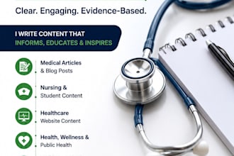 write SEO medical articles, healthcare and nursing content