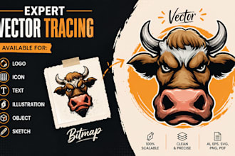 manually tracing bitmap or raster image to vector file