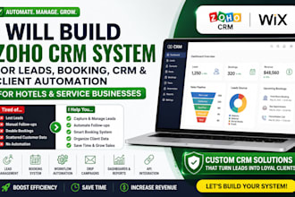 build wix system for lead, booking, crm, client automation, hotels and service