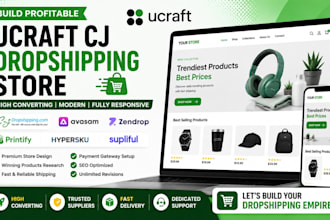 build ucraft cj dropshipping store avasam zendrop  printify hypersku supliful