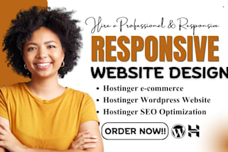 design or redesign hostinger website, bluehost, namecheap, wordpress, siteground