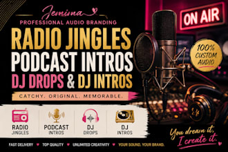 produce radio jingles, podcast intros, dj drops and dj intros