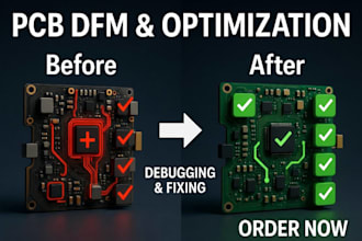do pcb dfm anaylsis, optimization, debugging and error fixing