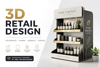 design 3d product display stand gondola and retail display solution posm