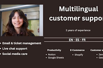 provide multilingual customer support in en, es and fr