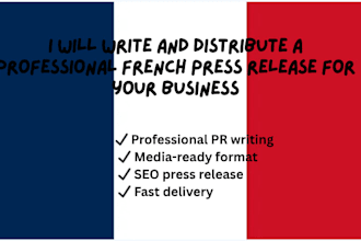 write and distribute french professional press release for business and more