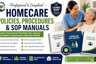 create professional homecare policy procedures sop manuals