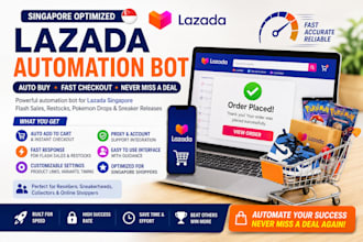 build sg lazada bot, auto checkout bot, sneaker bot for fast online shopping