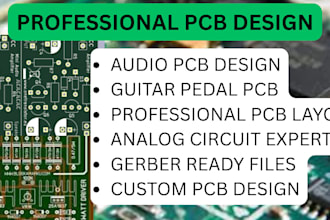 design printed circuit board pcb for audio devices and guitar pedals