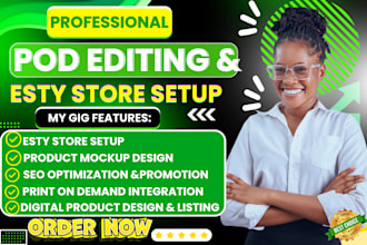 design a professional pod shopify or etsy store with full pod integration