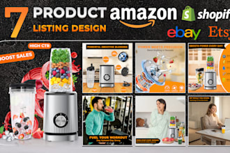 design amazon pictures, shopify ebay etsy product listing images, photo editing