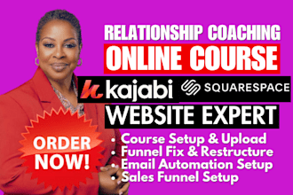 design squarespace website for relationship coach  squarespace course marketing