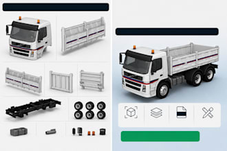 do cad 3d printable stl car vehicle model automotive hard surface truck design