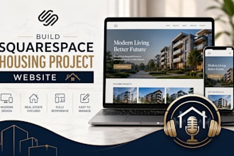 build custom squarespace housing project website real estate agent podcast logo