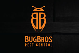 design hand drawn pest control logo within 24 hours