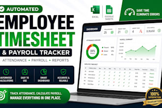 create automated employee timesheet and payroll tracker in excel or google sheet