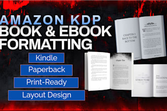 do book formatting for amazon KDP, paperback and kindle ebook formatting german