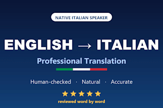 translate english to italian as a native speaker, human checked