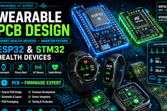 design wearable iot smart health device pcb with esp32, stm32, embedded firmware