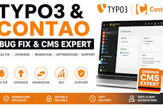 customize contao typo3 gambio cms errors bug fix german website migration seo