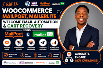 do woocommerce mailpoet, mailerlite welcome email automation cart recovery