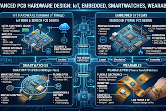 design pcb hardware iot, embedded system, smartwatches and wearable pcb design