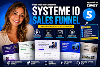 build systeme io website, systeme io funnel landing page blog website systeme io