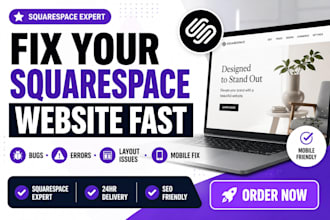 fix squarespace website design, edit squarespace website, squarespace redesign