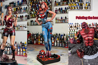 3d print and paint anime figure resin action figure 3d statue miniature painting