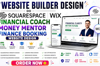 do squarespace wix financial coach money mentor finance booking website design