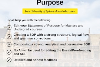 edit your statement of purpose for university admissions