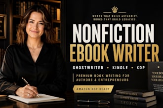 write ebook and book, ebook writer and ghostwriter nonfiction KDP book writer