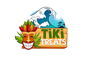 make fun tropical themed logo for a snack treats business