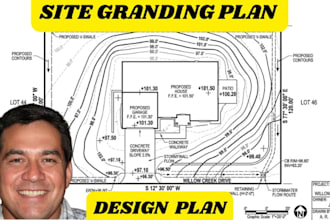 do site grading plans using autocad, drainage plans utility plan, erosion plan